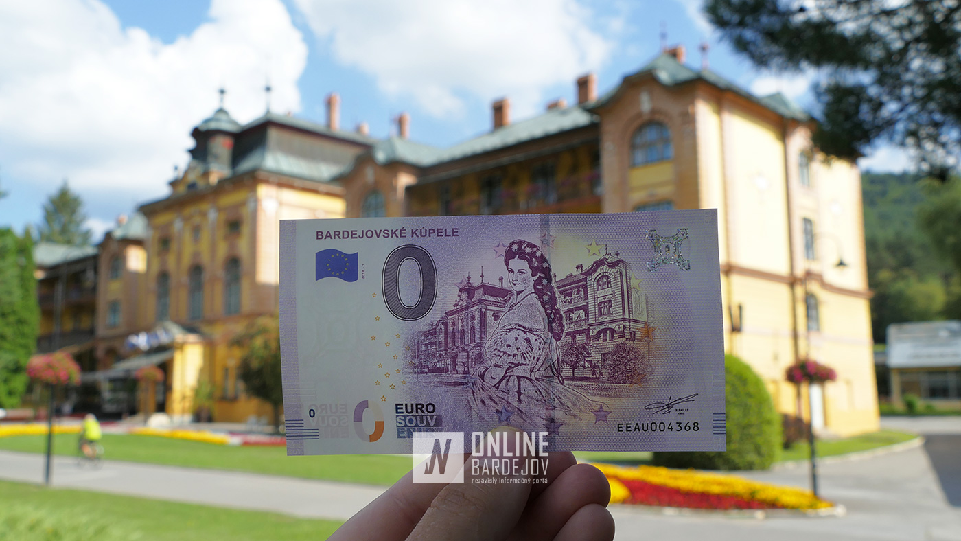 Cisárovná Sissi zavítala do Bardejovských Kúpeľov podobizňou na nulovej eurobankovke